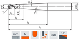 3.0mm 2 Flute Solid Carbide Ball Nose Top Cut End Mill (3820A) - Emuge Franken - Precision Engineering Tools EW Equipment Emuge,