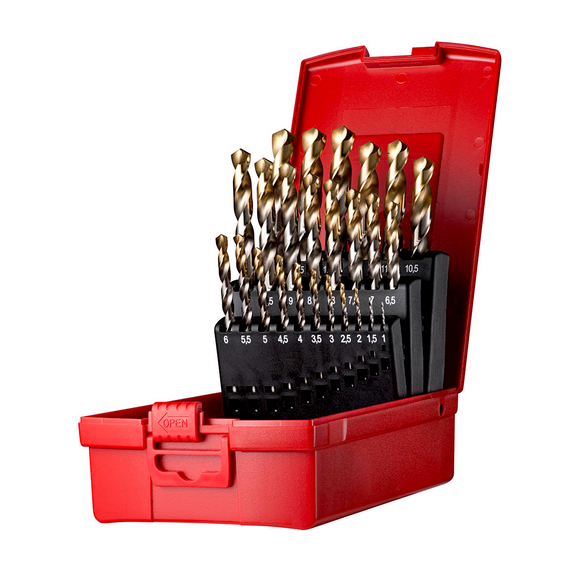 Dormer HSS Jobber Drill Set - Tin Coated - Metric A002 (1.0mm - 13.0mm x 0.5mm) A095204 - Precision Engineering Tools EW Equipment Dormer Pramet,