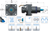 VDI 55 Axial Driven Tooling ER25 Collet Chuck to Suit BMT 55 Coupling - 62.5mm Gauge - Eroglu