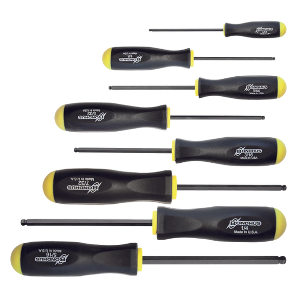 BONDHUS Imperial Standard Ballend Screwdriver 8pcs Set (7/64