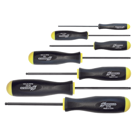 BONDHUS Imperial Standard Ballend Screwdriver 7pcs Set (5/64