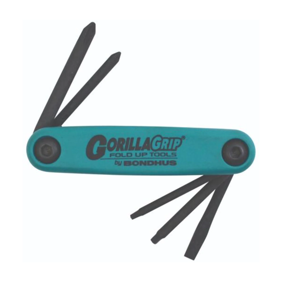 BONDHUS Gorilla Grip Hex Fold Up 5pcs Key Set (PH/SLOT/RBST) RFU5 - BON12543