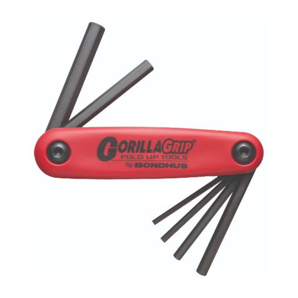 BONDHUS Gorilla Grip Hex Fold Up Metric Key Set 3-10mm HF6M - BON12595