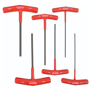 BONDHUS T-Handle 6" Hex Driver 6pcs Metric Set (2mm-6mm) HTX60M-6 - BON15248