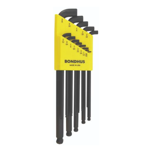 BONDHUS SBLX13 Stubby BallEnd Hex Key 13pcs Imperial Set (0.050" - 3/8") - BON16537