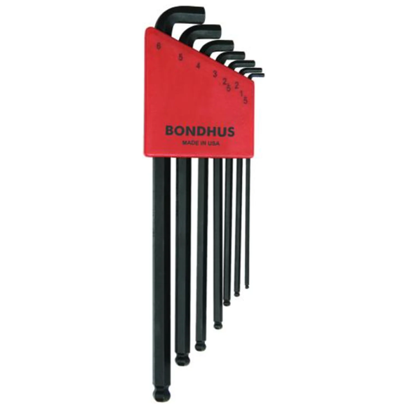 BONDHUS SBLX7 Stubby BallEnd Hex Key 7pcs Metric Set (1.5mm-6mm) - BON16592