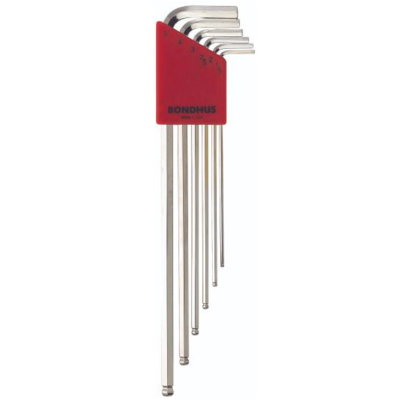 BONDHUS BLX6B BriteGuard BallEnd Hex Key 6pcs Metric Set (1.5mm-5mm) - BON17046