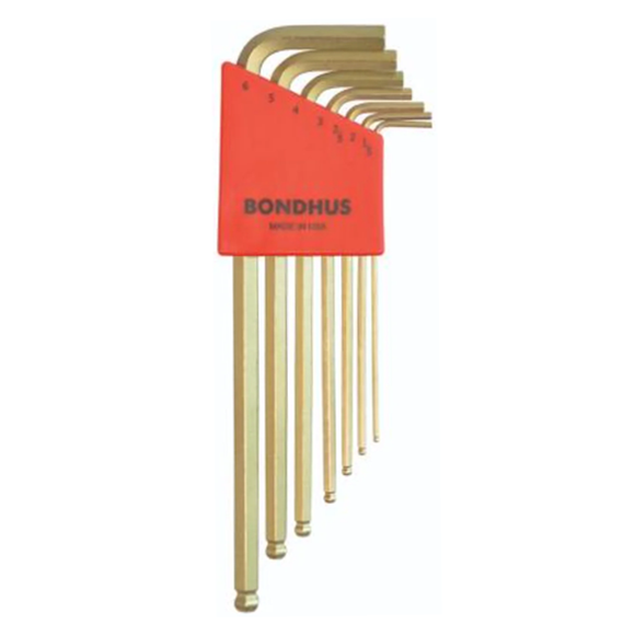 BONDHUS BLX7MG Gold Guard BallEnd Hex Key 7pcs Metric Set (1.5mm-6mm) - BON38092