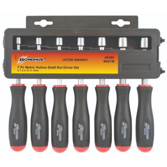 BONDHUS Metric Nut Driver 7pcs Set (6mm - 12mm) BNX7M - BON48492