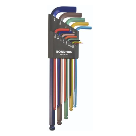 BONDHUS BLX13XLCG ColourGuard BallEnd Hex Key 13pcs Imperial Set (0.050