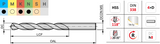 A002 - 3.4mm Dormer HSS Straight Shank Jobber Drills TiN-tip Coated (Pack of 10)