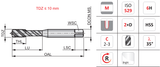 E557 - M3 x 0.5 Metric Dormer HSS Spiral Flute Machine Tap Bright Finish - For General Use