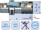 Capto EPS 80 - M2-M14 19mm Quick-Change Tapping Chuck with Length Compensation EPS (ISO 26623-1) - 85mm Gauge - Eroglu