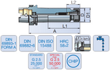 HSK-A50 - 50mm ER32 (2-20) ER Collet Chuck - 100mm Gauge - Eroglu