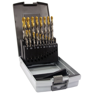 1.0-10.0mm 19 Piece HSS/DIN338 TiN Coated Drill Set In Increments of 0.5mm - Guhring 234