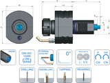 VDI 40 Axial Driven Tooling ER32 Collet Chuck to Suit Mazak MP Coupling - 87mm Gauge - Eroglu