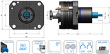 VDI 40 Axial Driven Tooling 22mm Face Mill Arbor to Suit Mori Seiki BMT40 Coupling - 54mm Gauge - Eroglu