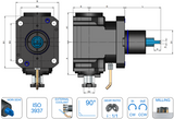 VDI 60 Radial Driven Tooling 27mm Face Mill Arbor to Suit Mori Seiki BMT60 Coupling - 82mm Gauge - Eroglu