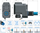 VDI 40 Radial Driven Tooling ER32 Collet Chuck (Shifted) Type B to Suit Okuma Coupling - L=93mm, 35mm Gauge - Eroglu