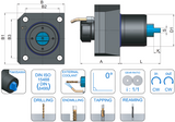 VDI 68 Axial Driven Tooling ER32 Collet Chuck to Suit Takisawa TY Coupling - 80mm Gauge - Eroglu