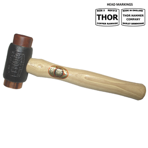 03-212BH Size 2 Copper/Hide Hammer (Branded Head) - Thor Hammer