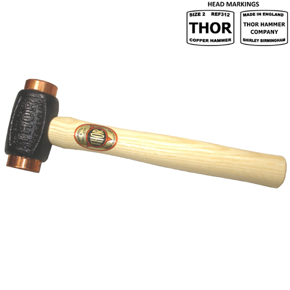 04-312BH Size 2 Copper Hammer (Branded Head) - Thor Hammer