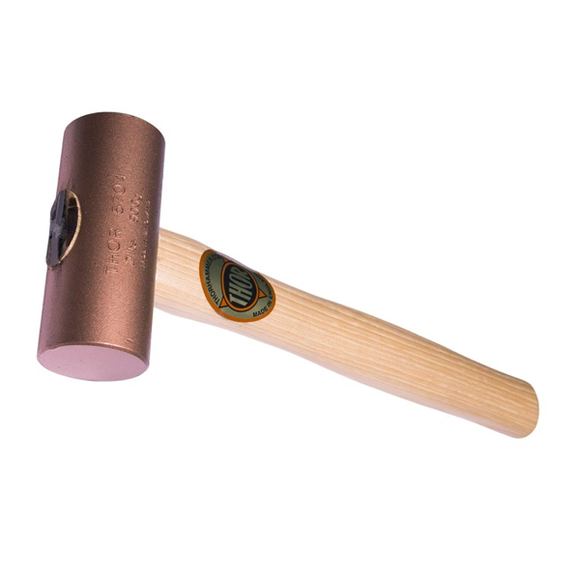 24-5704N Round Solid Copper Mallet Wood Handle (38mm Head Diameter) - Thor Hammer