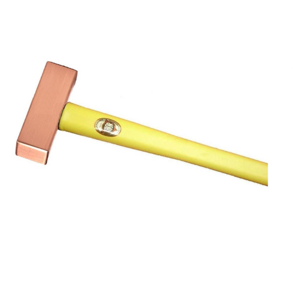 24-5729000FG Square Solid Copper Mallet Fiberglass Handle (76mm Square Face) - Thor Hammer