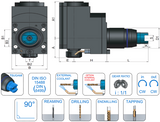 VDI 65 Radial Driven Tooling ER25 Collet Chuck Shifted to Suit Tsugami Coupling - 64mm Gauge - Eroglu