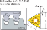 3IR14ACMEVTX Internal ACME RH Threading Insert VTX Grade - Vargus