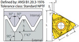 11.5 TPI - 16DTER11.5NPTF External NPTF Threading Insert VK8 Grade - Vargus Mach TT