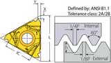 18 TPI - 16DTIR18UN Internal UN Threading Insert VK8 Grade - Vargus Mach TT - Precision Engineering Tools EW Equipment Vargus,