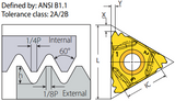 14 TPI - 16DTER14UN External UN Threading Insert VK8 Grade - Vargus Mach TT - Precision Engineering Tools EW Equipment Vargus,