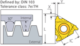 4ER6.0TRVTX External Trapezoidal RH Threading Insert VTX Grade - Vargus