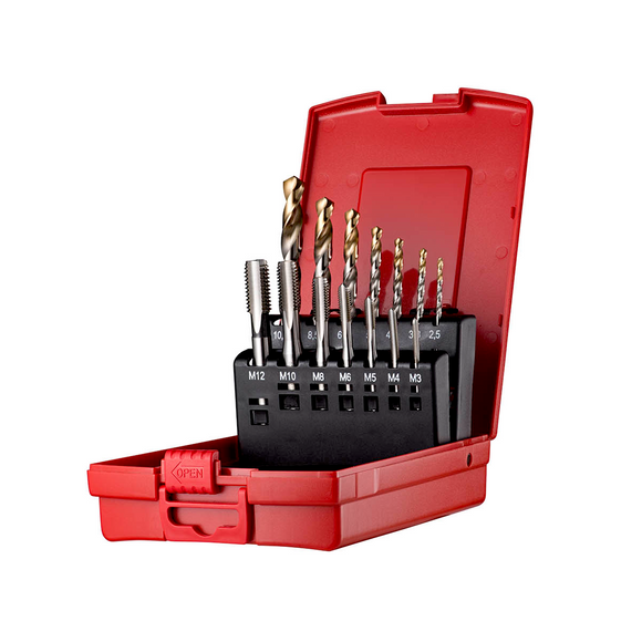 Dormer Tap and Drill Set L115101  -- Metric A002 (1.0mm - 10.0mm x 0.5mm)