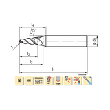 4° Taper / R1 - 3 Flute Solid Carbide Tapered Ball Nose End Mill Turbine - Emuge Franken - Precision Engineering Tools EW Equipment Emuge,