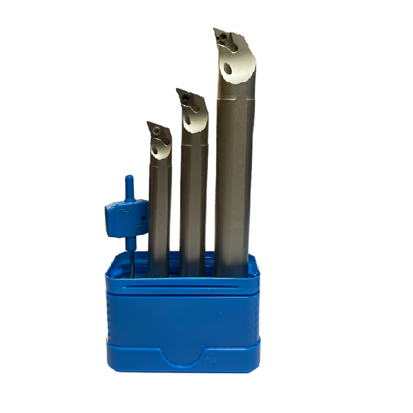 SDQCR Steel Shank - Screw Clamp 107.5° Solid Boring Bar Set (DCMT) Right Hand - Teknik IPS03 (Through Coolant) - Precision Engineering Tools EW Equipment